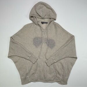 360 Cashmere 100% Cashmere Oversized Sun Glasses Light Grey Hoodie XS